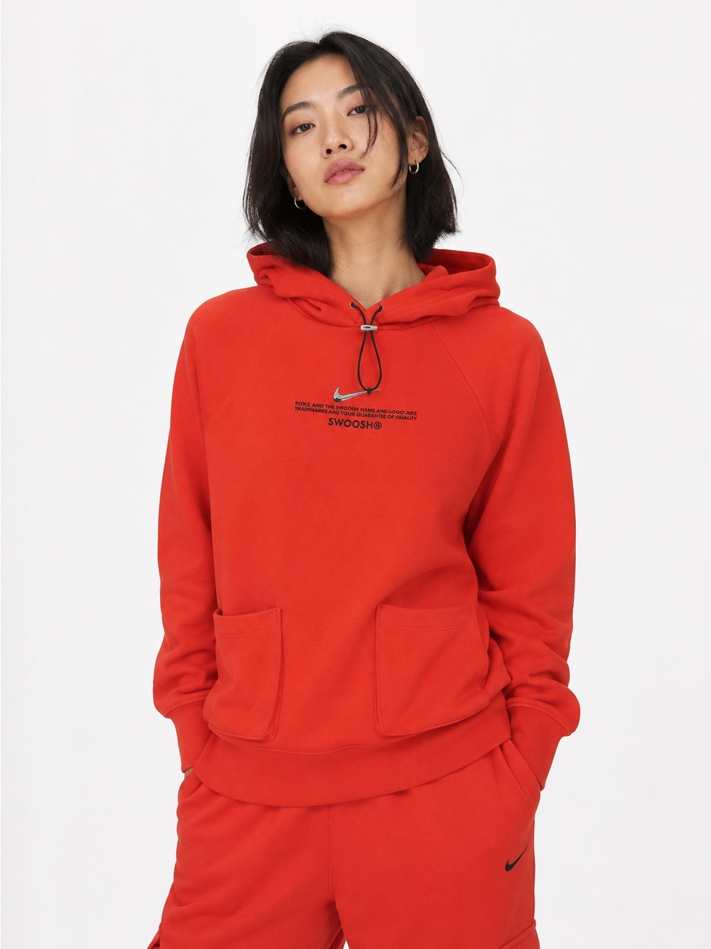 Nike Swoosh Oversized orange Hoodie